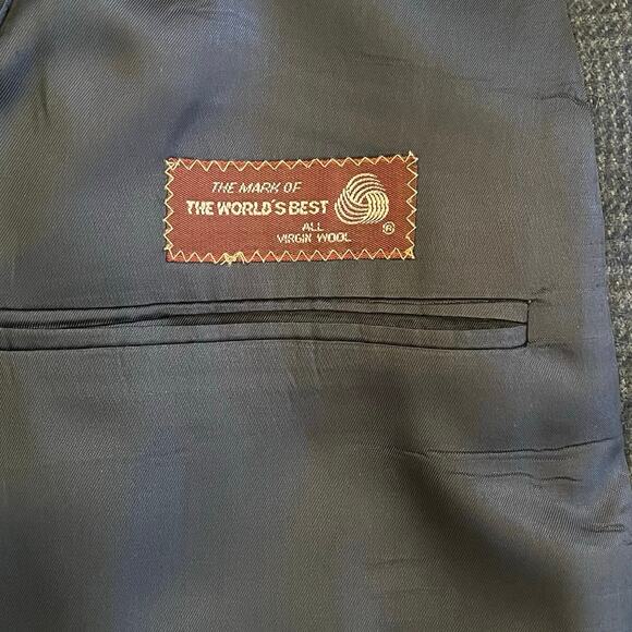 Vintage Chaps Ralph Lauren Wool Blazer Mens 42L Houndstooth Glen Plaid Tweed USA - Picture 12 of 16